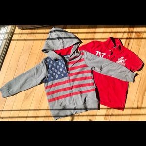 Boys Size 5 Americana Bundle (Hoodie and Polo)